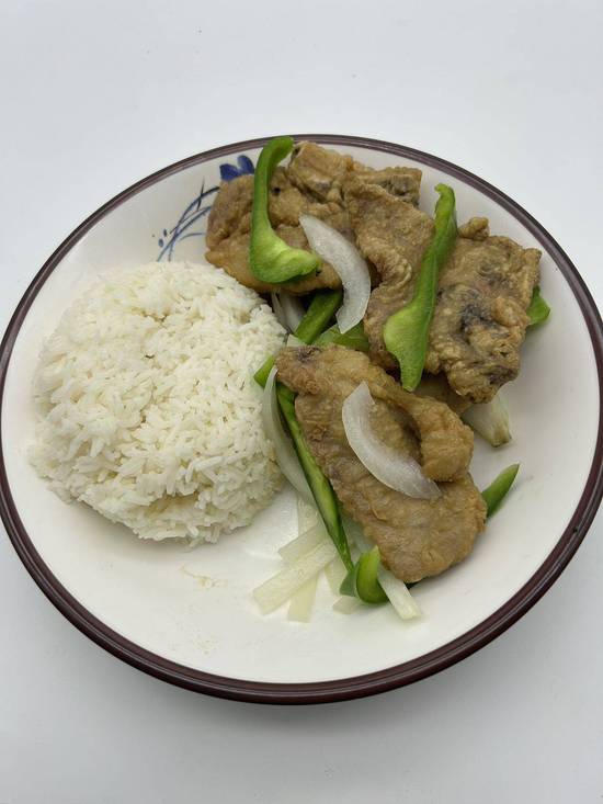 118.Côtelettes De Porc Au Sel & Poivre, Servi Avec Riz / 椒鹽豬扒飯